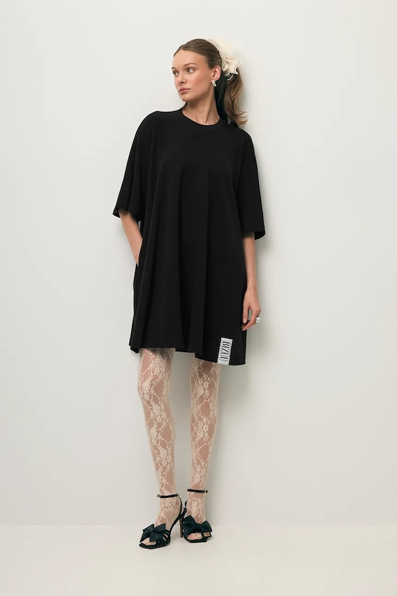 BIZUU sukienka oversize z bawełną TRESS.CZARNY czarny SS26