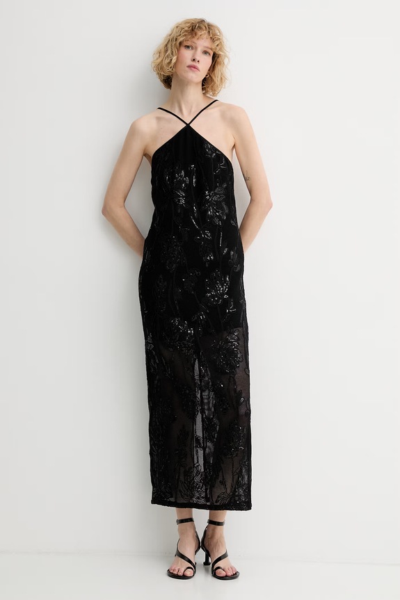 Isabelle Blanche sukienka z bawełną IS26SS.A157.T016 czarny SS26