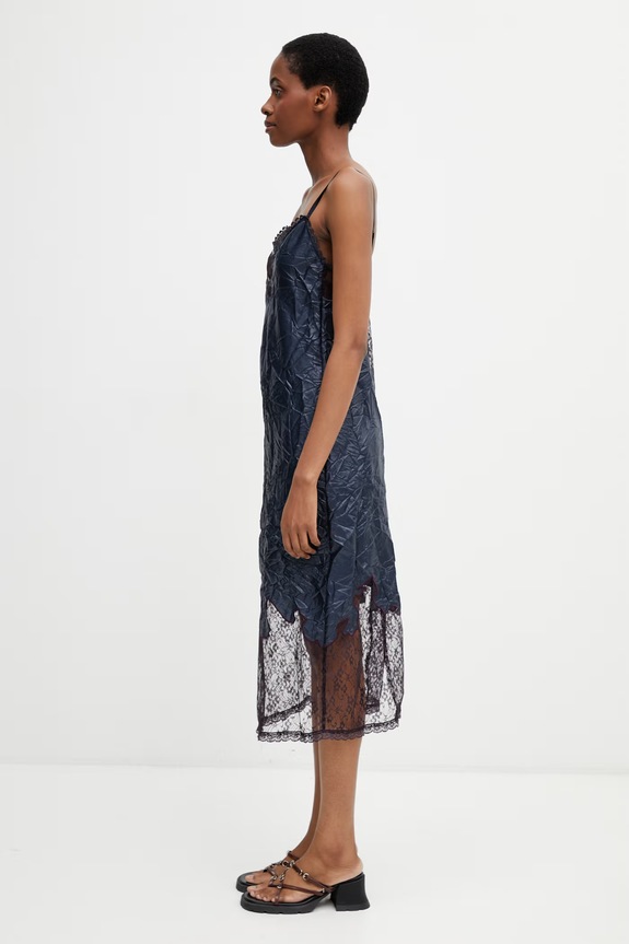Andersson Bell Embroidery Lace šaty ve stylu spodničky s krajkovými vsadkami atb1520w námořnická modř SS26