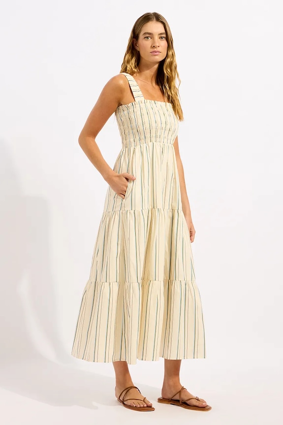 Îmbrăcăminte Seafolly rochie din vâscoză Stripe Faithfull 55649.DR bej
