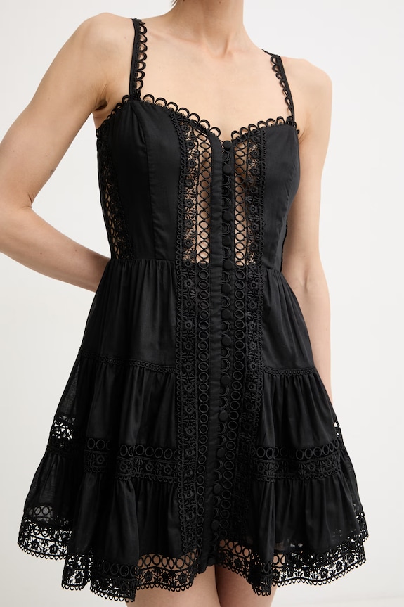 Charo Ruiz Ibiza rochie de vară cu bumbac Lenora 261603 negru