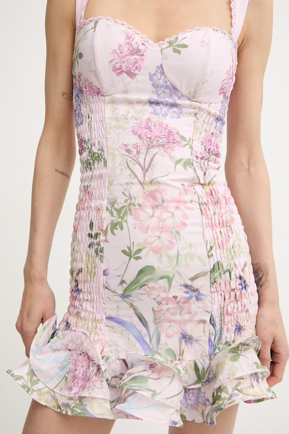 Charo Ruiz Ibiza rochie de vară cu bumbac Sunil 266601 roz