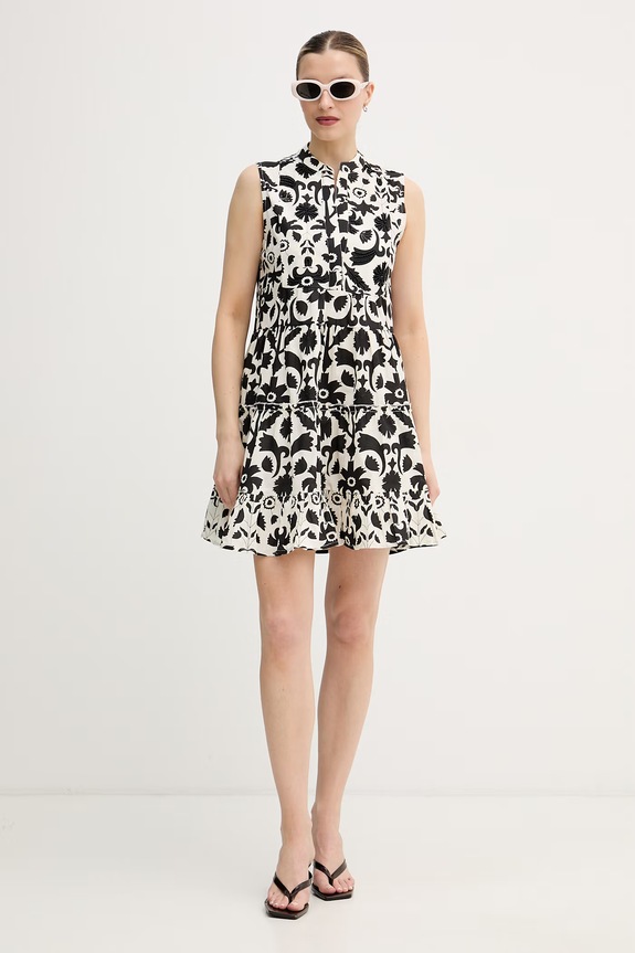 Lola Casademunt καλοκαιρινό βαμβακερό φόρεμα LS2616040 μαύρο SS26