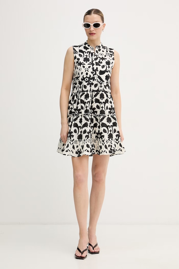 Lola Casademunt καλοκαιρινό βαμβακερό φόρεμα LS2616040 μαύρο SS26