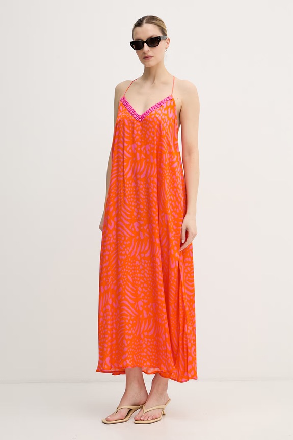 Lola Casademunt letní šaty z viskózy LS2616030 oranžová SS26
