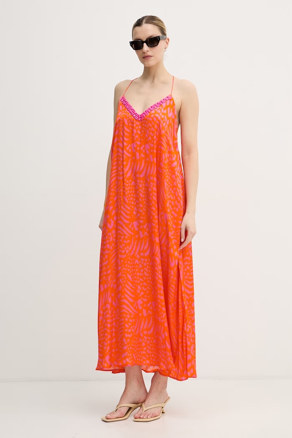 Lola Casademunt letní šaty z viskózy LS2616030 oranžová SS26