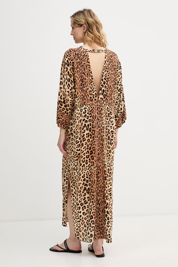 Oblačila Lola Casademunt obleka viskozna LS2616021 rjava