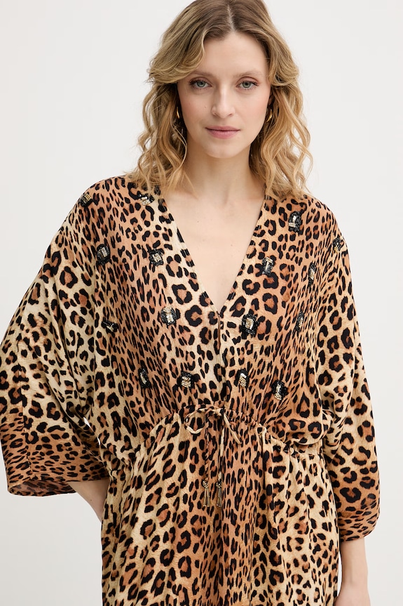 Lola Casademunt obleka viskozna rjava LS2616021