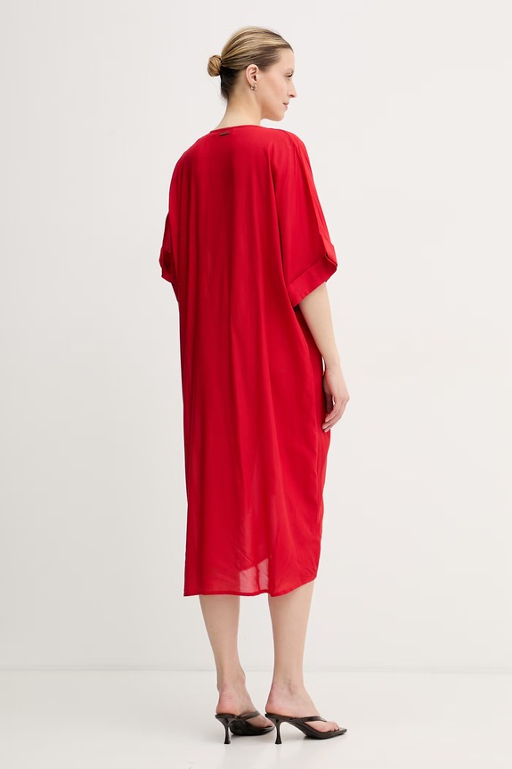 Oblečení Lola Casademunt letní šaty z viskózy LS2616010 červená