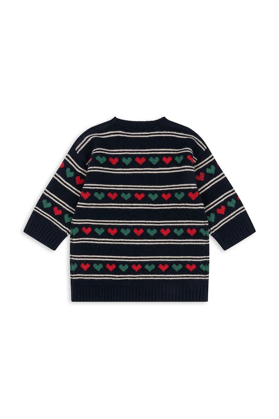 Dievča Detské šaty s prímesou vlny Konges Sløjd BELOU KNIT DRESS KS104227.PreSpring tmavomodrá