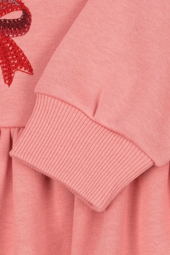 Dievčenské šaty Konges Sløjd LOU BOW SWEAT DRESS OCS ružová KS104341.PreSpring