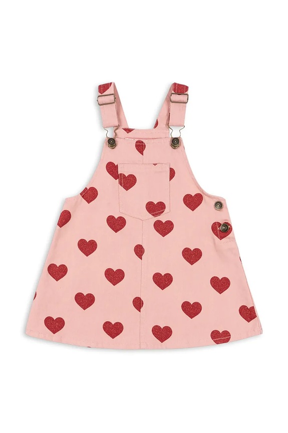 Dievčenské bavlnené šaty Konges Sløjd MAGOT OVERALL DRESS GOTS bavlna ružová KS104360.PreSpring