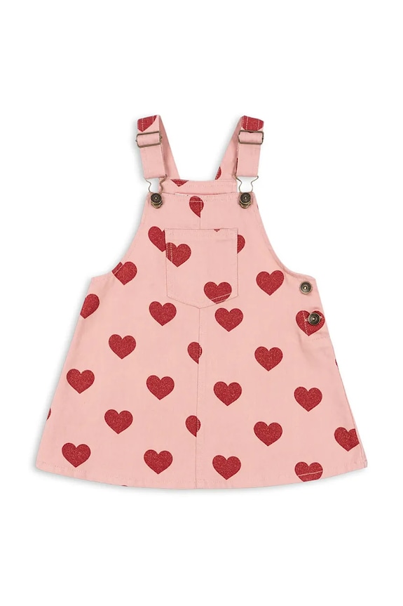 Dievčenské bavlnené šaty Konges Sløjd MAGOT OVERALL DRESS GOTS bavlna ružová KS104360.PreSpring