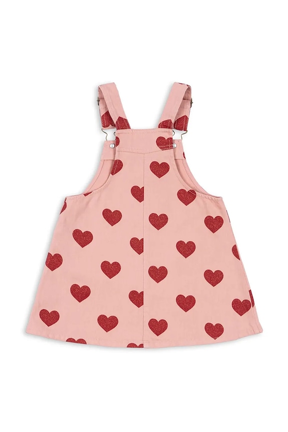 Dievčenské bavlnené šaty Konges Sløjd MAGOT OVERALL DRESS GOTS KS104360.PreSpring ružová SS26