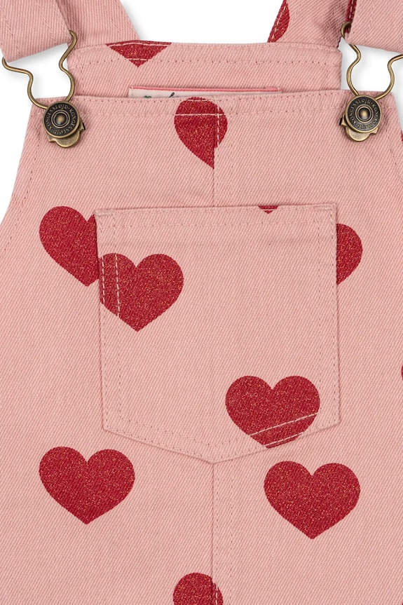 Dievča Dievčenské bavlnené šaty Konges Sløjd MAGOT OVERALL DRESS GOTS KS104360.PreSpring ružová