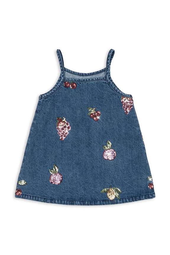 Dievča Dievčenské bavlnené šaty Konges Sløjd MAGOT SEQUIN STRAP DRESS GOTS KS104366.PreSpring modrá