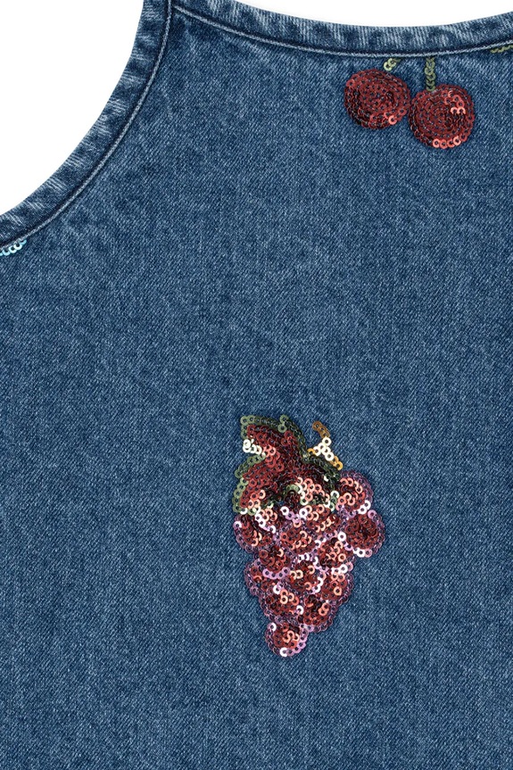 Dievčenské bavlnené šaty Konges Sløjd MAGOT SEQUIN STRAP DRESS GOTS modrá KS104366.PreSpring