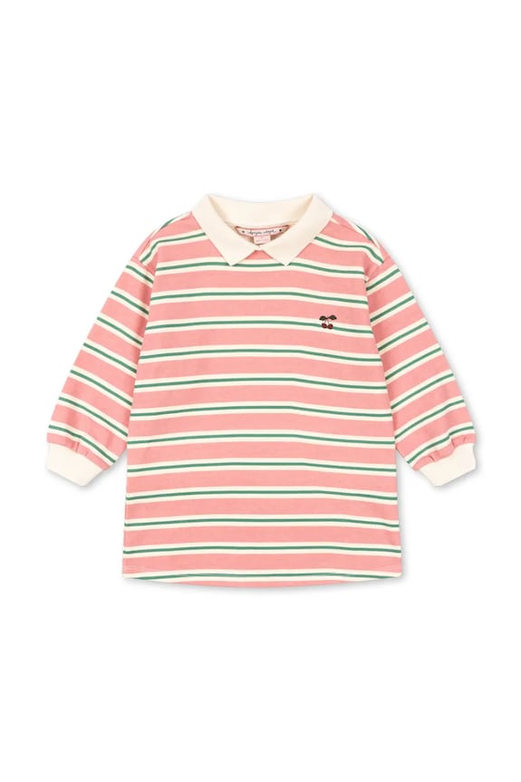 Dievčenské bavlnené šaty Konges Sløjd SPOTTY LS DRESS GOTS KS104524.PreSpring ružová SS26