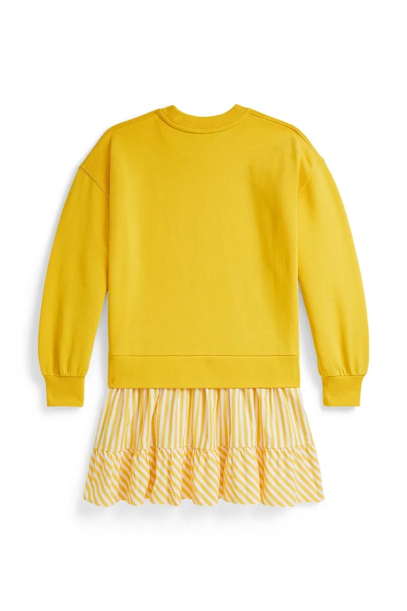 Dievčenské bavlnené šaty Polo Ralph Lauren 313A96138002 žltá SS26
