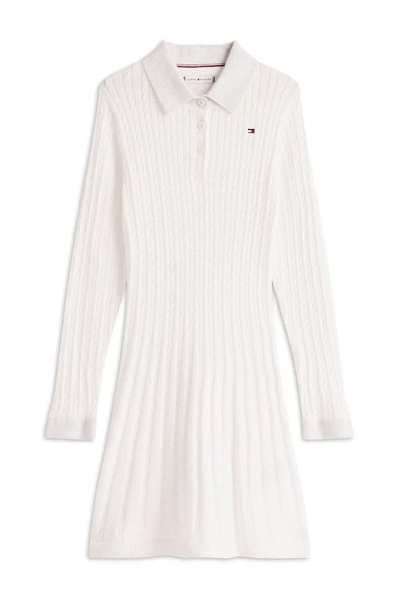 Dívčí šaty Tommy Hilfiger KG0KG08938.116.122.PPY2 béžová SS26
