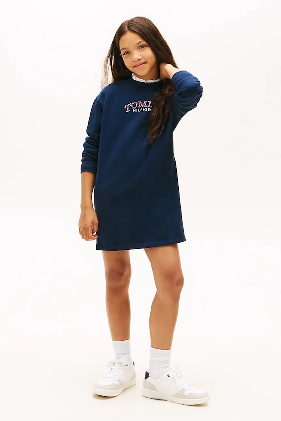 Dječja haljina Tommy Hilfiger pletivo mornarsko plava KG0KG08946.116.122.PPY2