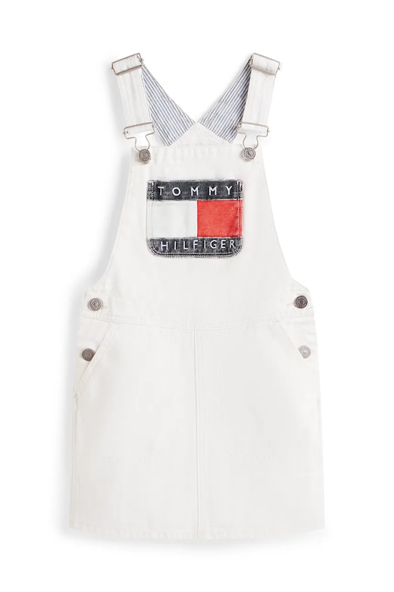 Dječja traper haljina Tommy Hilfiger KG0KG09264.128.176.PPY2 bež SS26