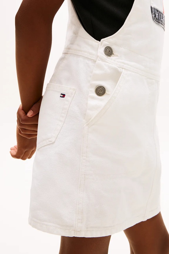Dječja traper haljina Tommy Hilfiger bež KG0KG09264.128.176.PPY2