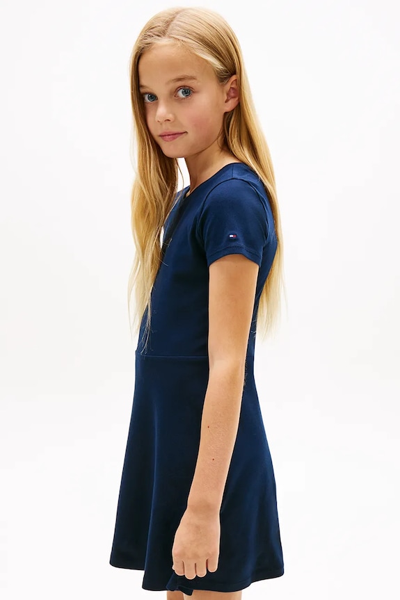 Dětské bavlněné šaty Tommy Hilfiger námořnická modř KG0KG09284.128.176.PPY2