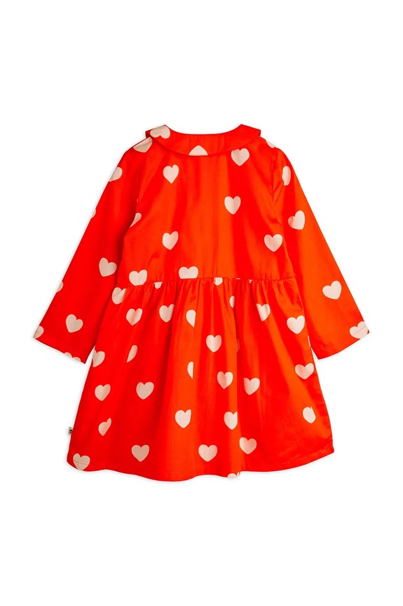 Дівчинка Дитяча бавовняна сукня Mini Rodini Hearts 26150118 помаранчевий