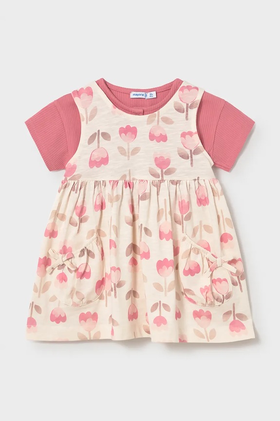 Φόρεμα και μπλουζάκι Mayoral βαμβάκι ροζ 1922.4H.Baby.PPY2