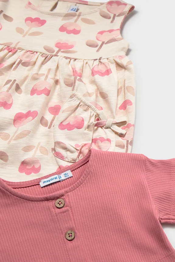 Κοριτσίστικα Φόρεμα και μπλουζάκι Mayoral 1922.4H.Baby.PPY2 ροζ