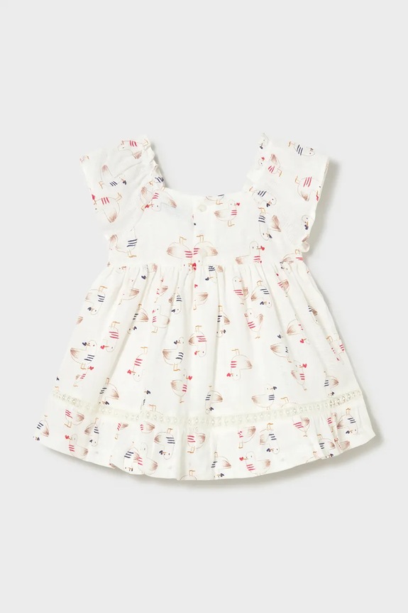 Dievčenské bavlnené šaty Mayoral 1992.4E.Baby.PPY2 biela SS26