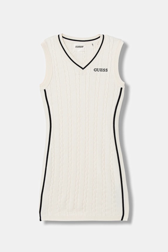 Детска рокля Guess трикотаж бежов J6RK30.Z4652.PPY2