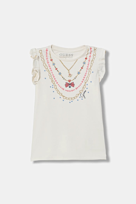 Guess rochie din bumbac pentru copii mini bej K6RK02.KA6W4.PPY2
