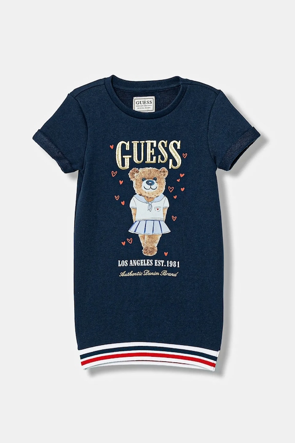 Guess rochie din bumbac pentru copii mini bleumarin K6RK11.KAD74.PPY2