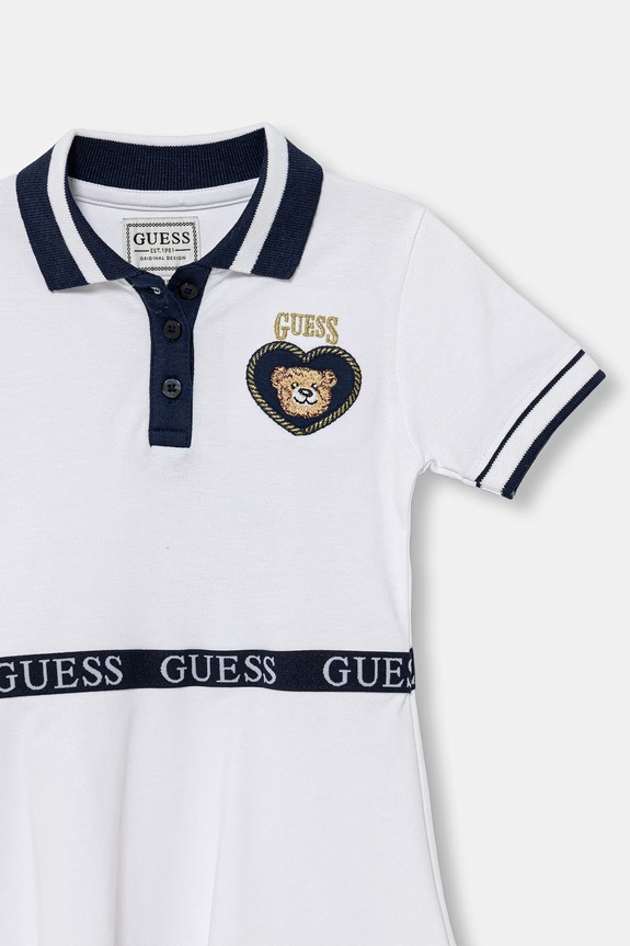 Dievča Guess letné šaty bavlnené s elastanom K6RK14.K7064.PPY2 biela