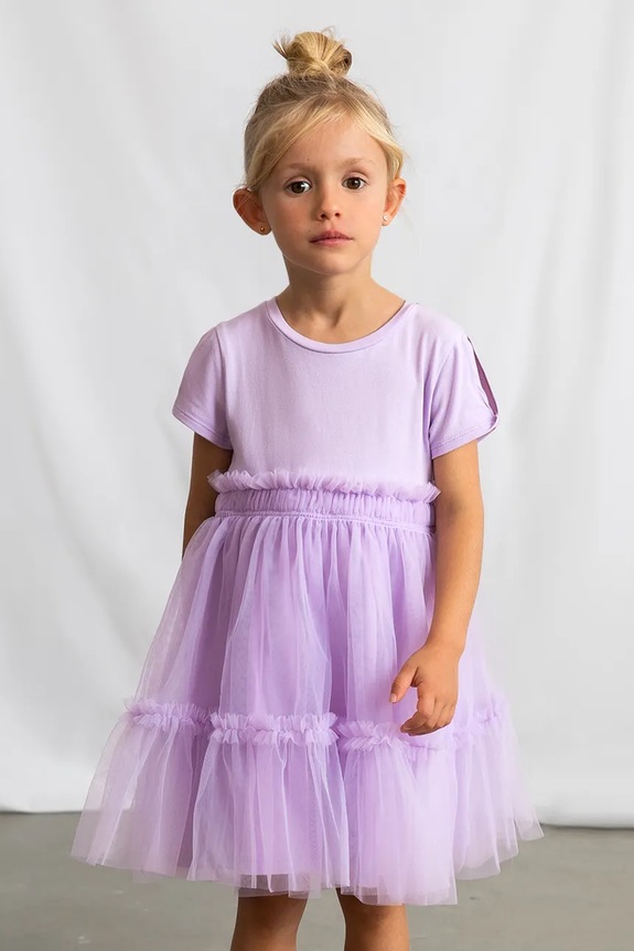 Dívčí šaty Mayoral mini fialová 3915.6B.Mini.PPY2