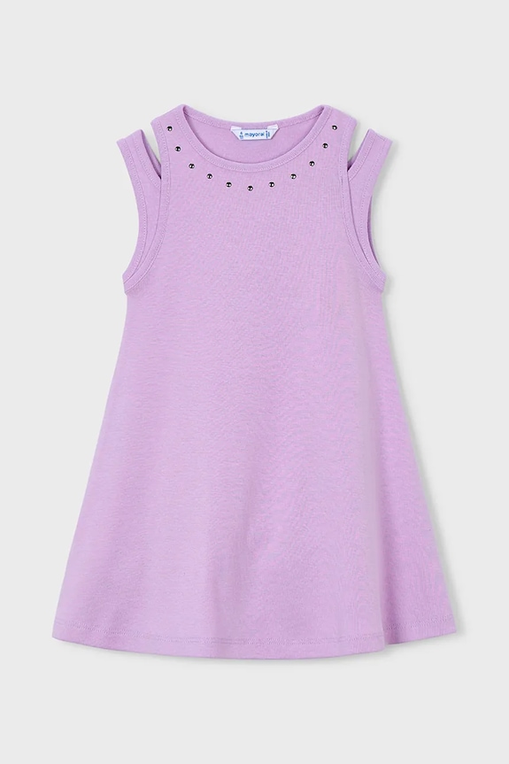 Mayoral vestito di cotone bambina 3938.6K.Mini.PPY2 violetto SS26
