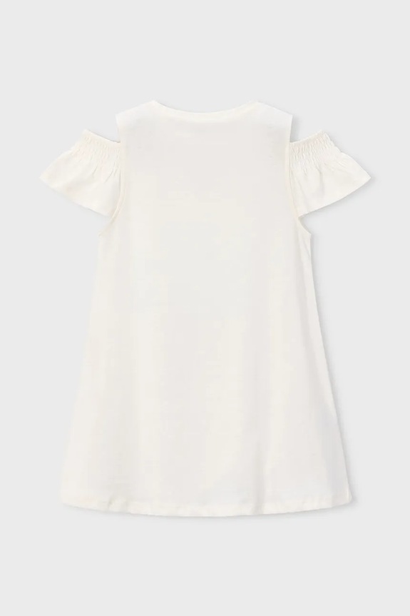 Dječja pamučna haljina Mayoral 3941.6L.Mini.PPY2 bijela SS26