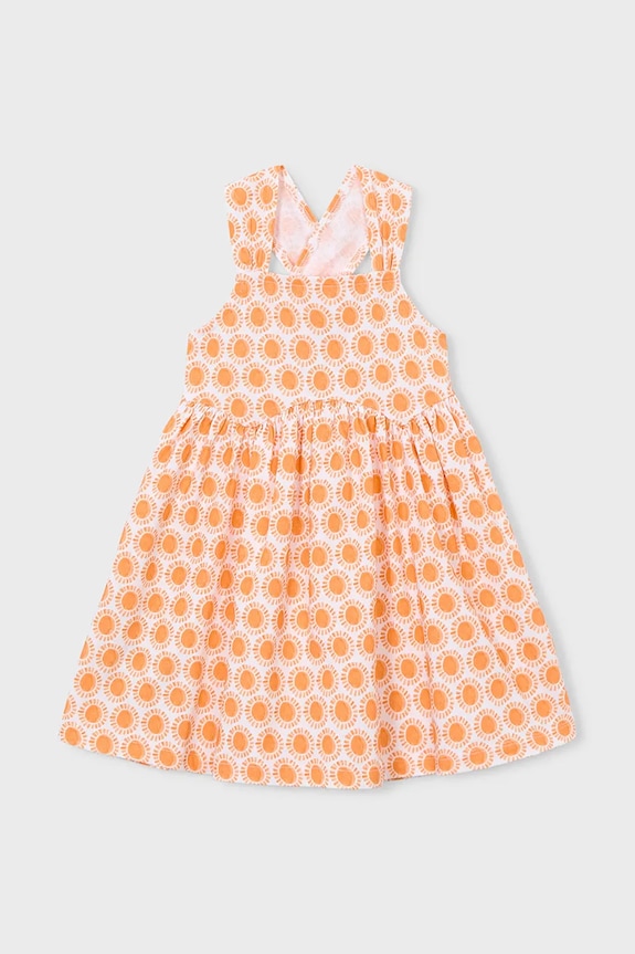 Dievčenské bavlnené šaty Mayoral 3944.6N.Mini.PPY2 oranžová SS26