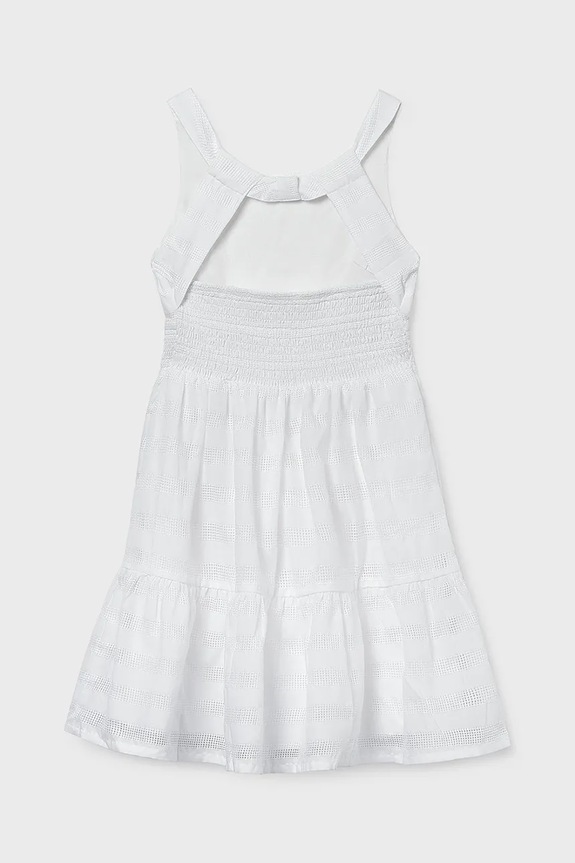 Mayoral rochie din bumbac pentru copii 6913.8F.Junior.PPY2 alb SS26