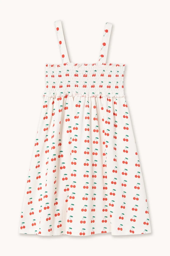 Tinycottons gyerek pamutruha CHERRIES STRAP DRESS SS26.020 fehér SS26