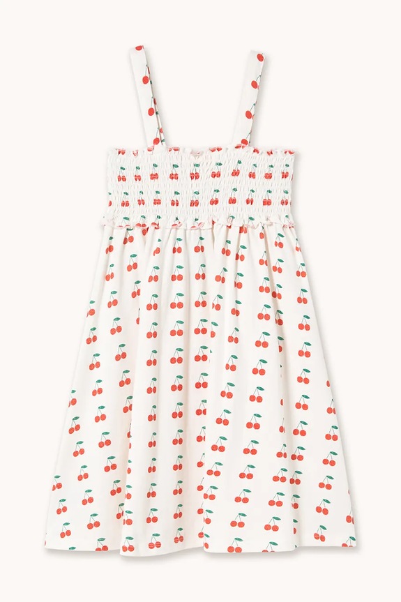 Lány Tinycottons gyerek pamutruha CHERRIES STRAP DRESS SS26.020 fehér