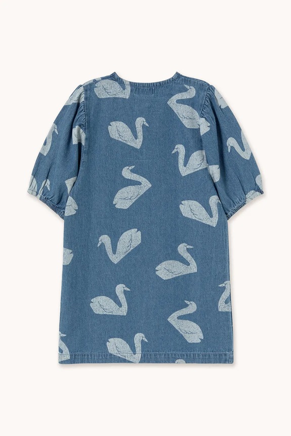 Dievča Dievčenské bavlnené šaty Tinycottons BIG SWANS DRESS SS26.325 modrá