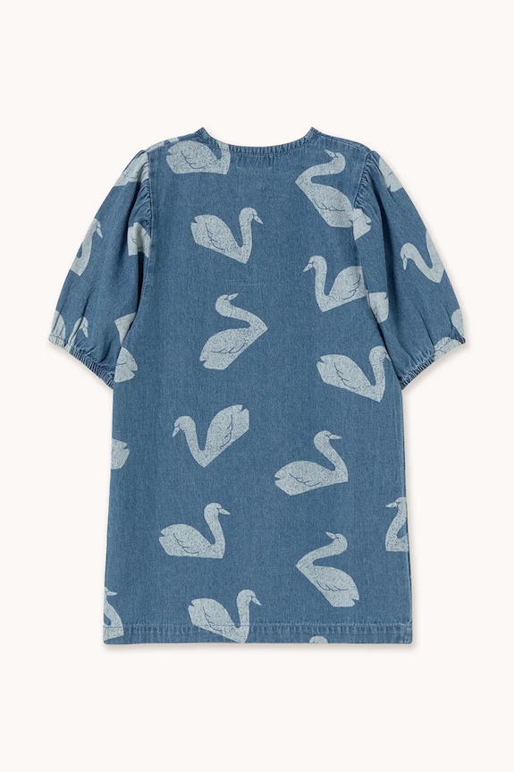 Dievča Dievčenské bavlnené šaty Tinycottons BIG SWANS DRESS SS26.325 modrá