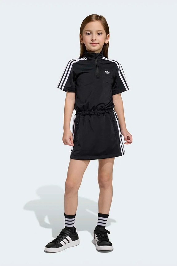 Dječja haljina adidas Originals natpis crna KD3302