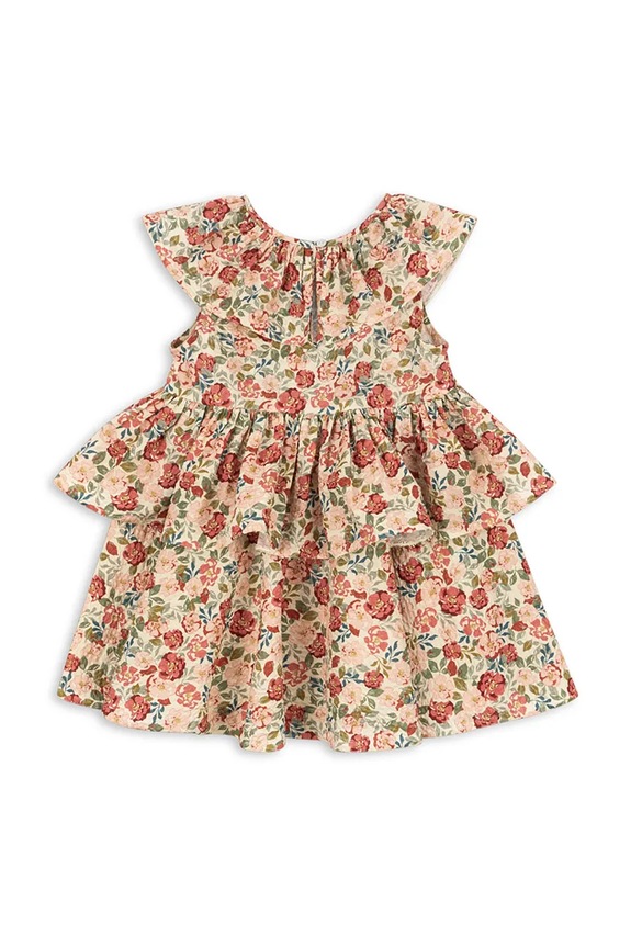 Fete Konges Sløjd rochie din bumbac pentru copii BELLA FRILL DRESS GOTS KS104690.PPY2 multicolor