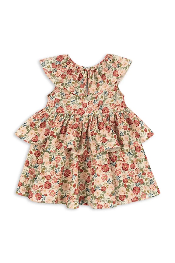 Fete Konges Sløjd rochie din bumbac pentru copii BELLA FRILL DRESS GOTS KS104690.PPY2 multicolor