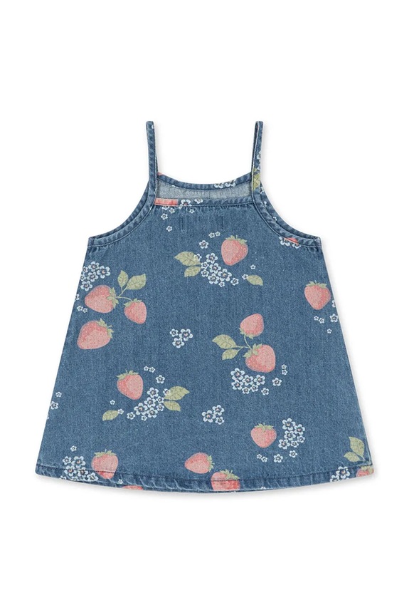 Dievčenské rifľové šaty Konges Sløjd MAGOT STRAP DRESS GOTS KS104977.PPY2 tmavomodrá SS26