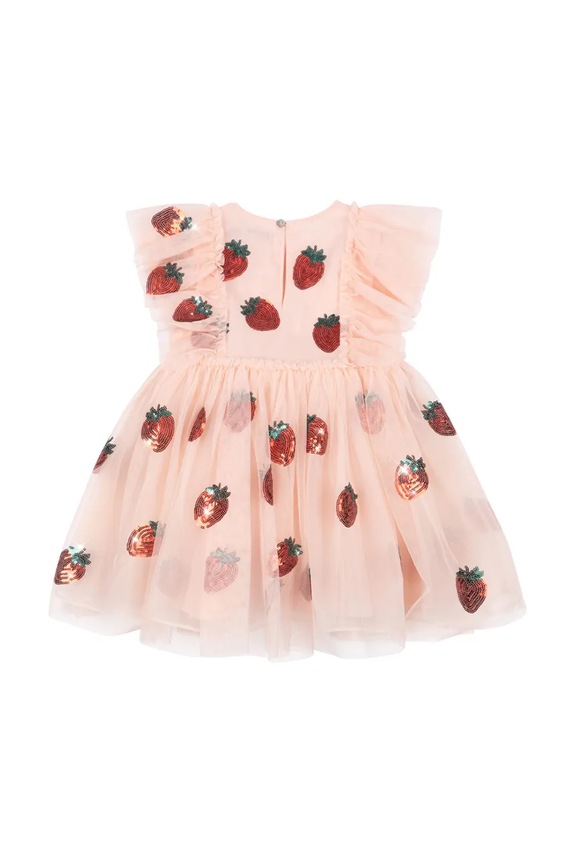 Παιδικό φόρεμα Konges Sløjd YVONNE FRILL DRESS KS105137.PPY2 ροζ SS26